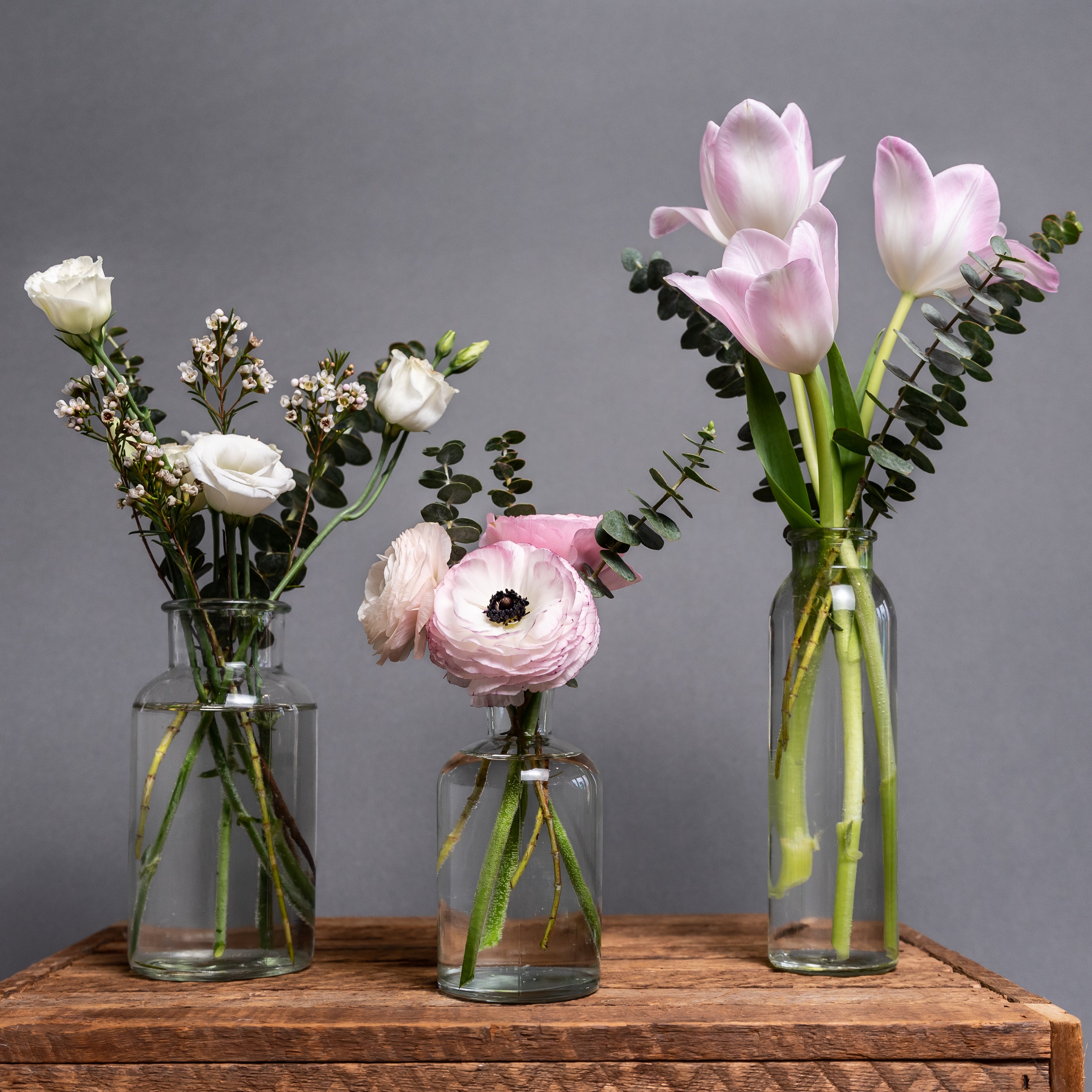 In Bloom Coloured Bud Vases — Set of Three — in bloom studio